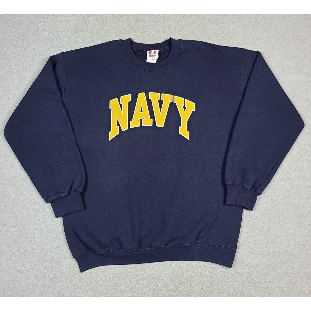 Vintage Navy Midshipmen Sweatshirt Mens Large Blue Dodger Crewneck Heavy 90s USA